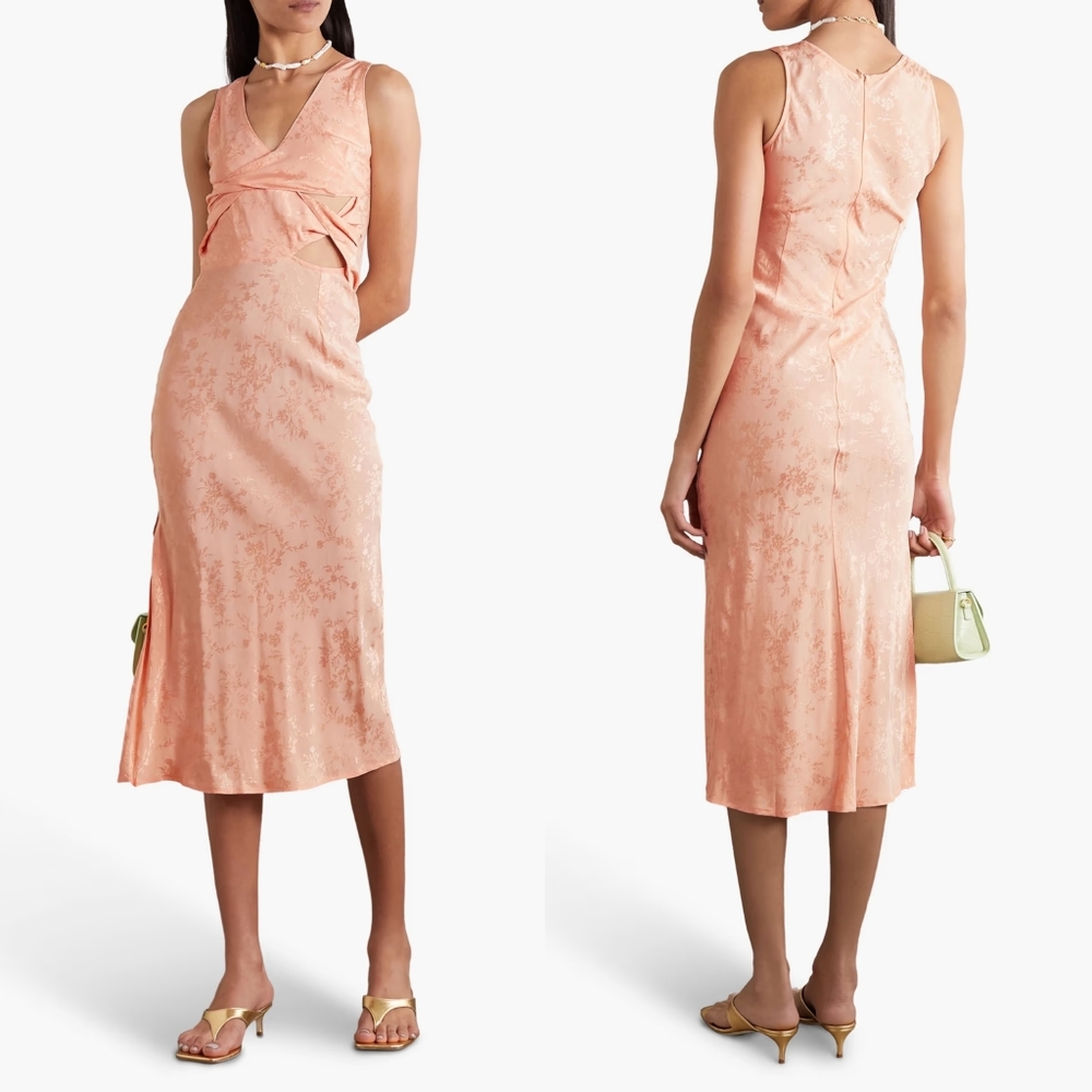 Moon Twist Floral Jacquard Slip Dress XS - The Line by K